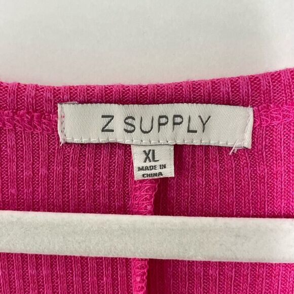 Z Supply Raspberry Ribbed Knit Sleeveless Swing Dress Beach Coverup XL #WW - Picture 5 of 9